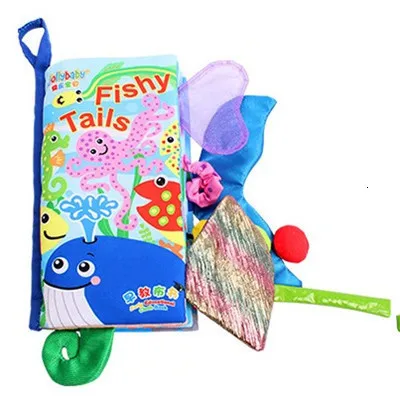 Chinese and English Jollybaby Tail Cloth Book детские игрушки в виде животных трехмерного хорошего дня! Обучающие новые детские Мультяшные игрушки - Цвет: Chinese and English