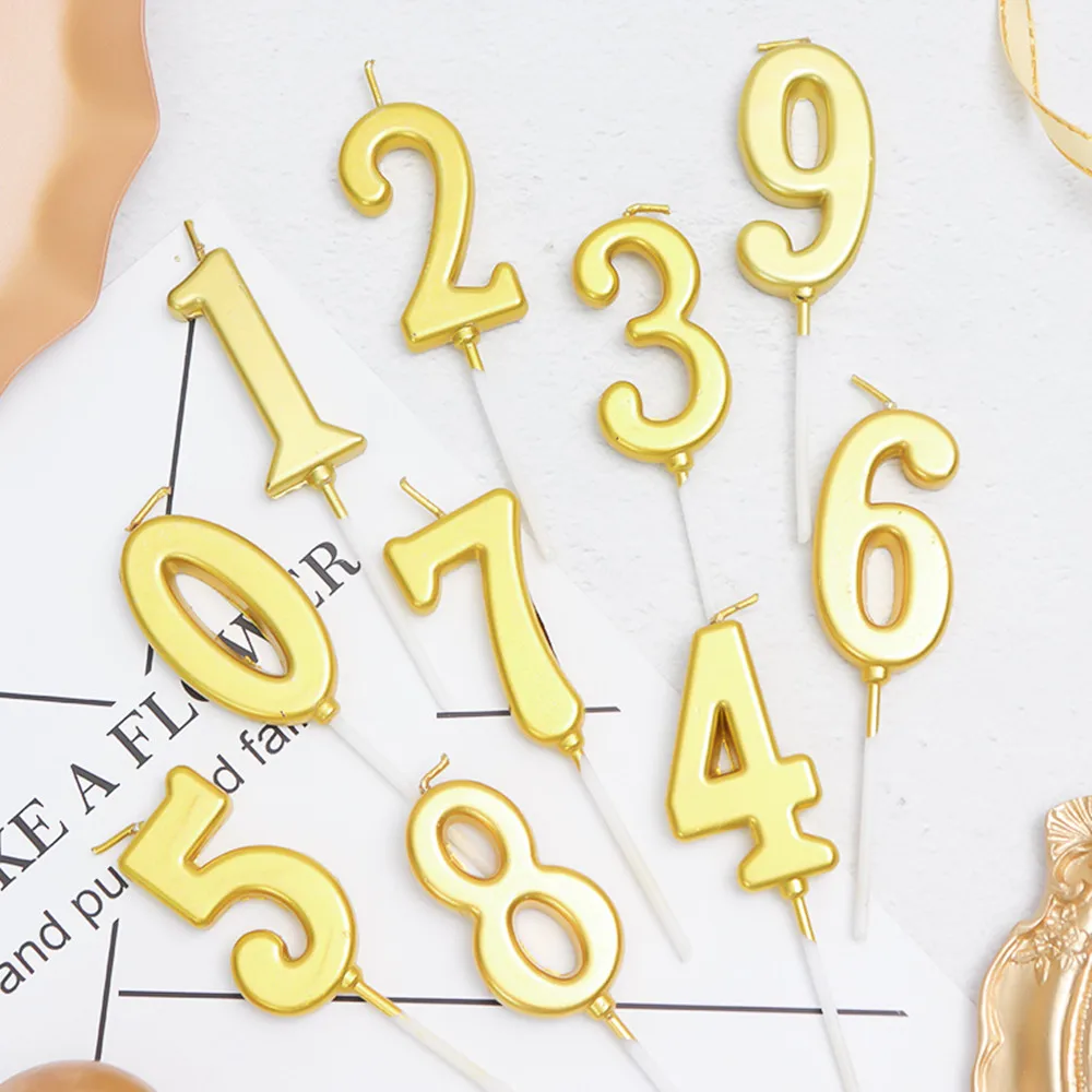Figures Candle No 1 Gold-Birthday Decoration Golden Candle Number Cake Cake Party