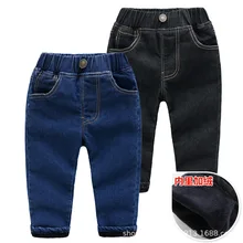 Детские брюки вельветовые джинсы для мальчиков Зима, стиль, корейский стиль, плотные однотонные брюки с хлопковой подкладкой