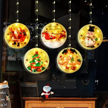 

5LED Christmas decorations for home hanging string LED light merry Christmas pendant lantern xmas navidad garland new year decor