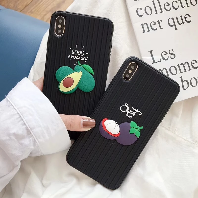 Чехол для телефона с фруктами iPhone XR X XS XSMax 6 6s 7 8Plus 3D Avocado Mangosteen чехол Coque Capa |