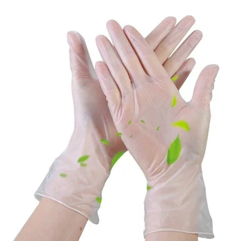 

100pcs/box Home Kitchen Students Transparent Disposable PVC Glove Labor Protection Oil Proof Waterproof Cosmetic Tattoo Non-Slip