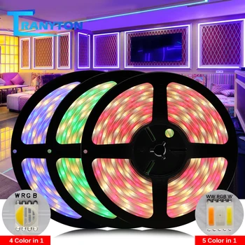 

4/5 Colors in 1 LED Strip 5050 DC12V 24V Light RGBW/RGBWW 60LEDs/m 5m/lot Night light Bedroom Home Decorative Lighting Wall lamp