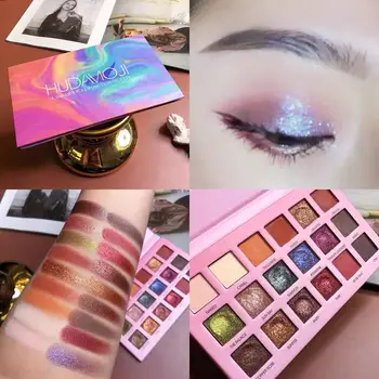 

HUDAMOJI 18 Color Lasting Soft Matte The Shadows Makeup Glitter Eyeshadow Shimmer Pigments Palette Of Shadows Cosmetics