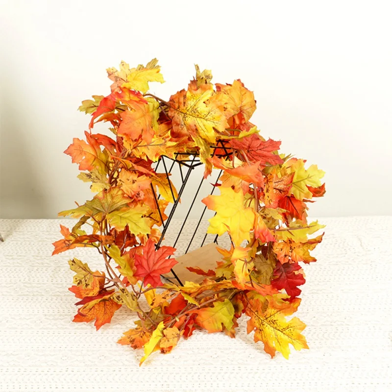

70Inch DIY Artificial Maple Leaf Rattan Hanging Vines Plants Wreath Garland For Outdoor Fall Harvest Thanksgiving Wedding decor