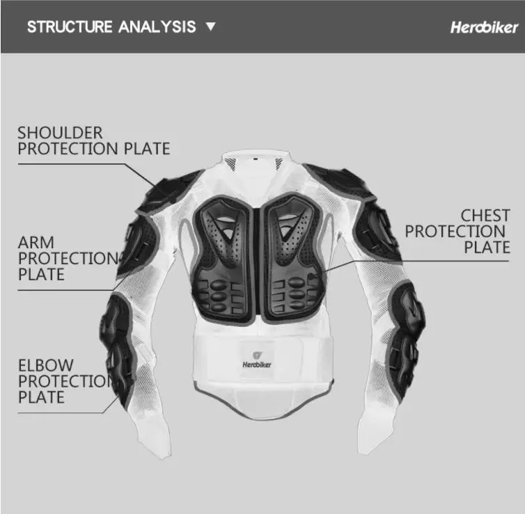 HEROBIKER Мужская мотоциклетная куртка полный корпус мотоциклетное снаряжение для мотокросса гоночная мотоциклетная куртка для езды мотоциклетная защита пять размеров