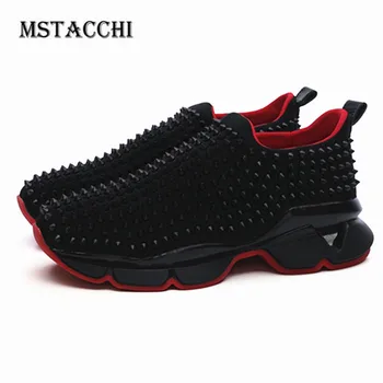 

MStacchi New High Quality Fashion Men Sneakers Rivets Thick Sole Slip-On Casual Daddy Shoes Outdoor Tide Brand Walking Men Shoes