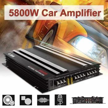 

KROAK 13.8V 5800W Car Amplifier Audio Power Stereo 4/3/2 Channel Powerful Aluminum Alloy Car Sound Amplifiers Black