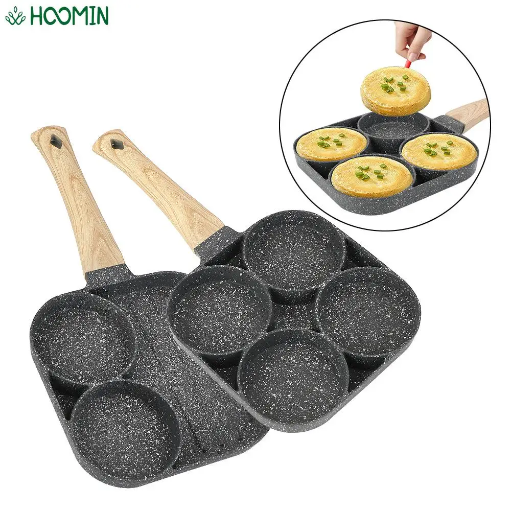Four-hole Frying Pot Cooking Egg Ham Pans Thickened Omelet Pan Non-stick Breakfast Maker No Oil-smoke Pancake Steak | Дом и сад
