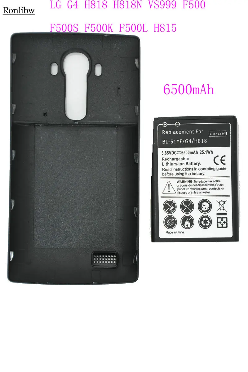 Чехол Ronlibw для LG G4 H818/N VS999 F500 F500S F500K F500L H815 H810 с расширенным аккумулятором на 6500 мАч