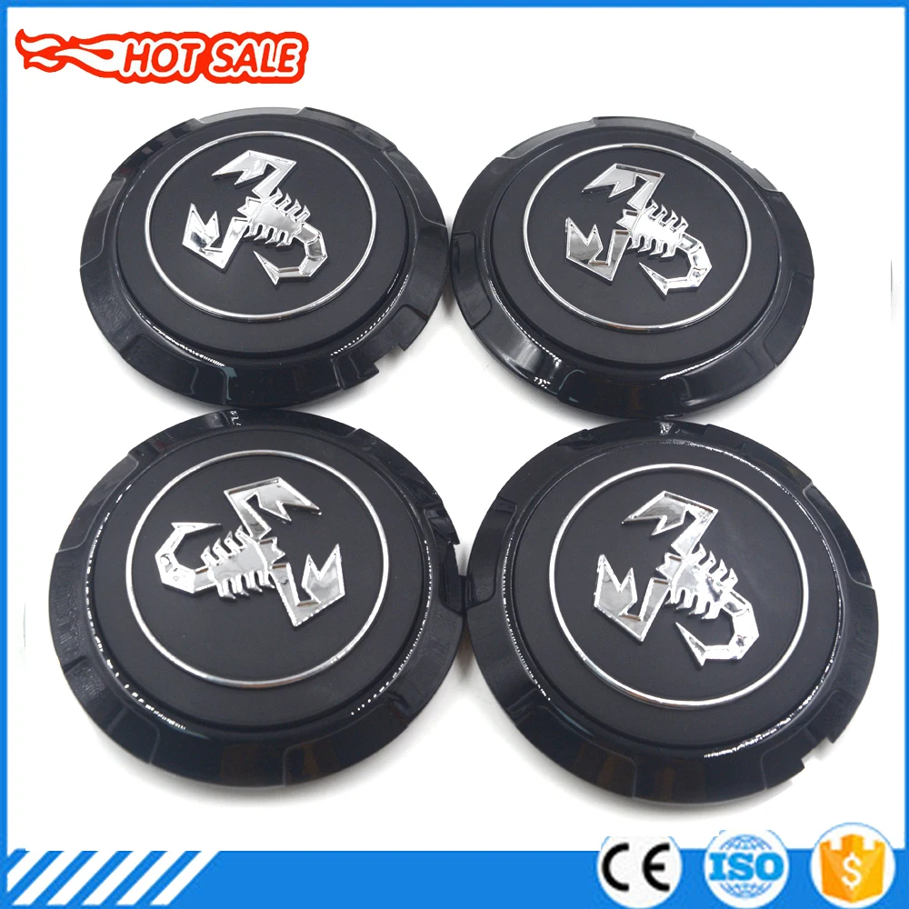4pc/set 133mm Alloy Wheel Centre  Hub caps for Fiat 500 Abarth 04726184AA 53106013 86919 hubCaps Black Abarth Scorption Logo