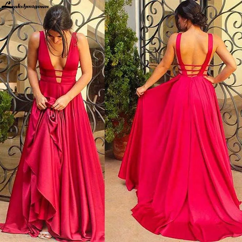 Vestido longo festa сексуальное красное вечернее платье элегантные атласное вечернее платье длинное торжественное Abiye Выпускной вечерние платья