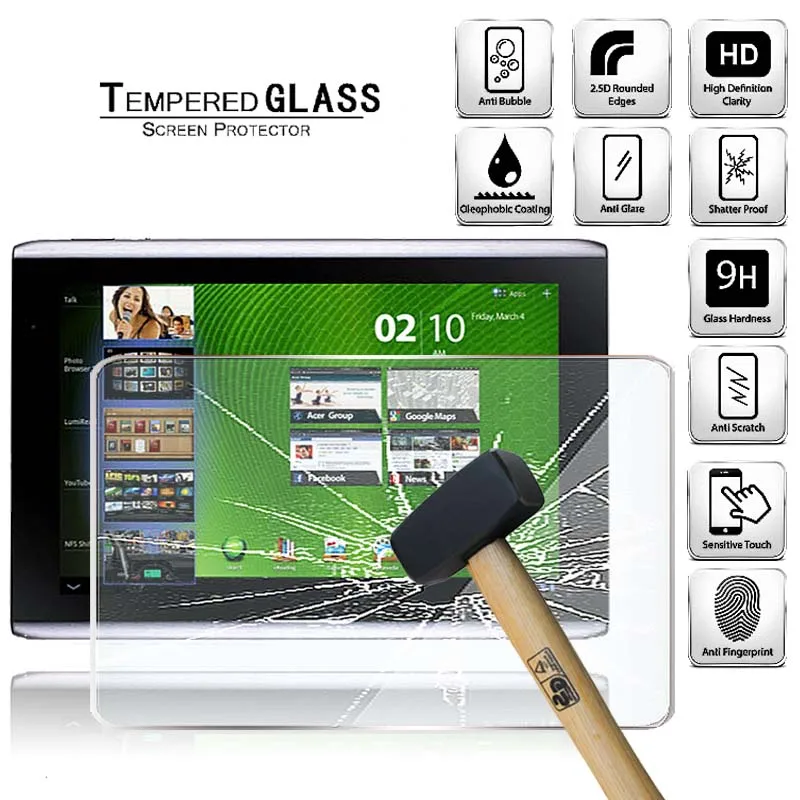 

Tablet Tempered Glass Screen Protector Cover for Acer Iconia Tab A500 A501 10.1" Anti-Screen Breakage Tempered Film
