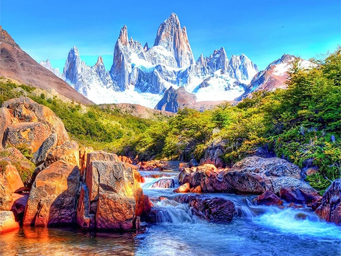 Evershine 5D DIY Kit de punto de cruz de pintura de diamante de montaña Bordado de diamante cuadrado completo Paisaje Lago Decoración del hogar Regalo