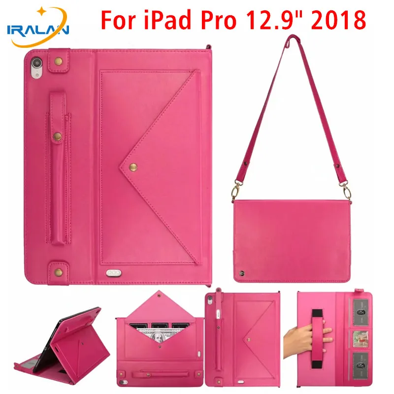 Чехол для Apple, IPad Pro 12,9 дюйма A1876 A1895 с держателем для карандашей, ручка, подставка, чехол-кошелек, слот для карт, защитный чехол