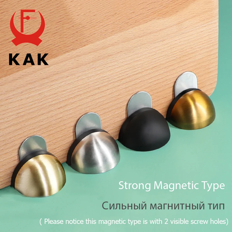 Zinc Alloy Rubber Door Stopper Non Punching Sticker Hidden Door Holder Catch Floor Mounted Nail-free Stop Hardware