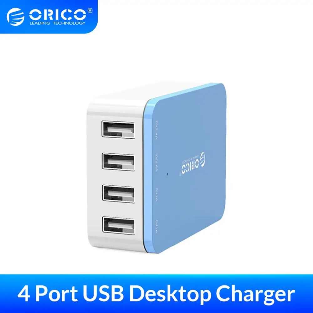 Настольное USB зарядное устройство ORICO портативное универсальное умное с 4 портами