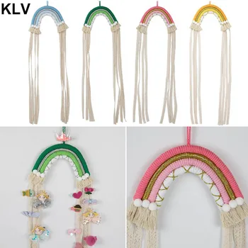 

Rainbow Children Hair Clips Storage Holder Hanger Hanging Wall Headwear Organizing Strip Rack Home Decorations