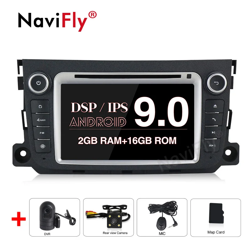 2G RAM 16G ROM DSP ips Восьмиядерный Android 9,0 4G ram 64G rom 2din автомобильный DVD gps плеер для Mercedes/Benz Smart Fortwo 2011 2012 2013 - Цвет: 2G RAM 16G ROM