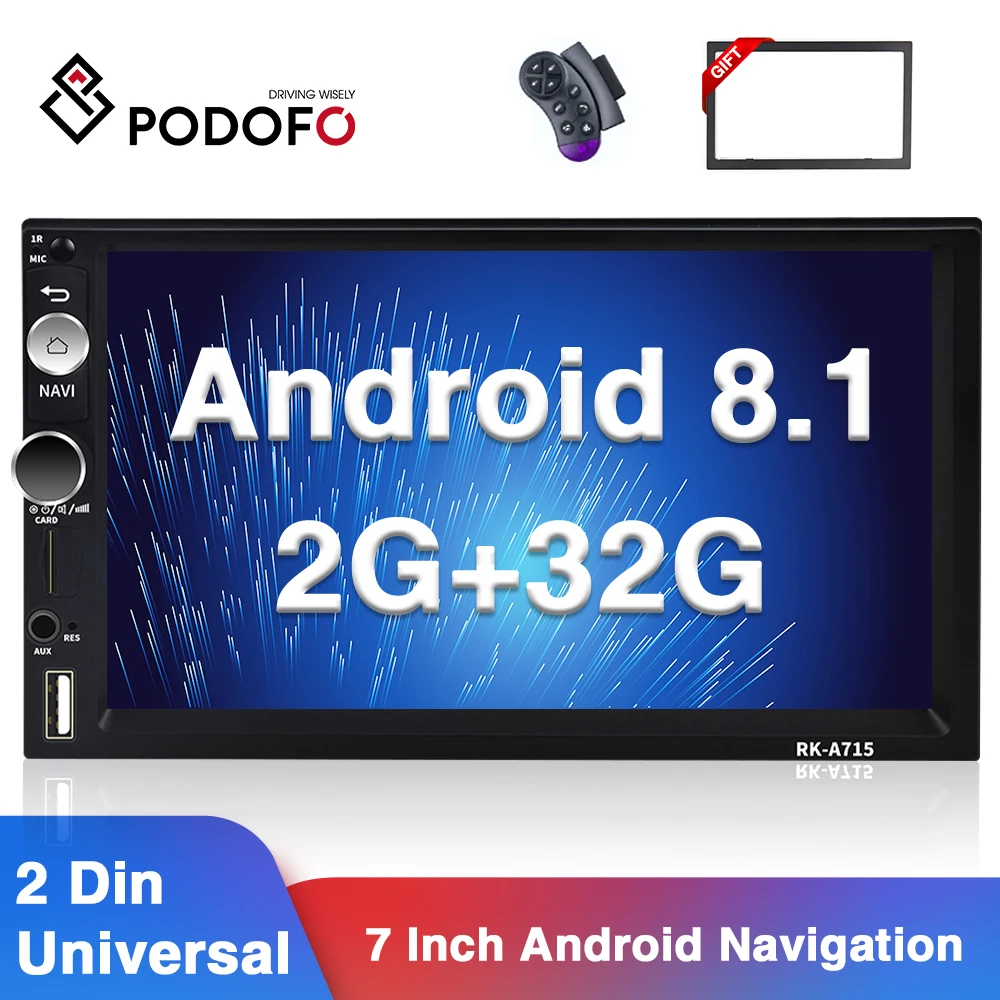 Hikity 2 + 32 ГБ Android 8 1 Автомобильный мультимедийный MP5 плеер Din Wifi Авторадио 7 &quotGPS