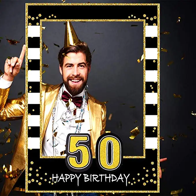 

20 21 30 35 40 50 60 Birthday Photo Booth Frame Adult Birthday Party Decoration Paper Happy Birthday Photo Props Frame
