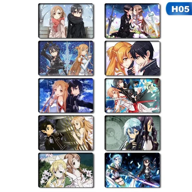05 10 шт./компл. Sword Art онлайн наклейка для карт японский аниме сувенир мультфильм DIY фильм открытка Наклейка Малыш Классический взрослый мальчик игрушка - Color: 05