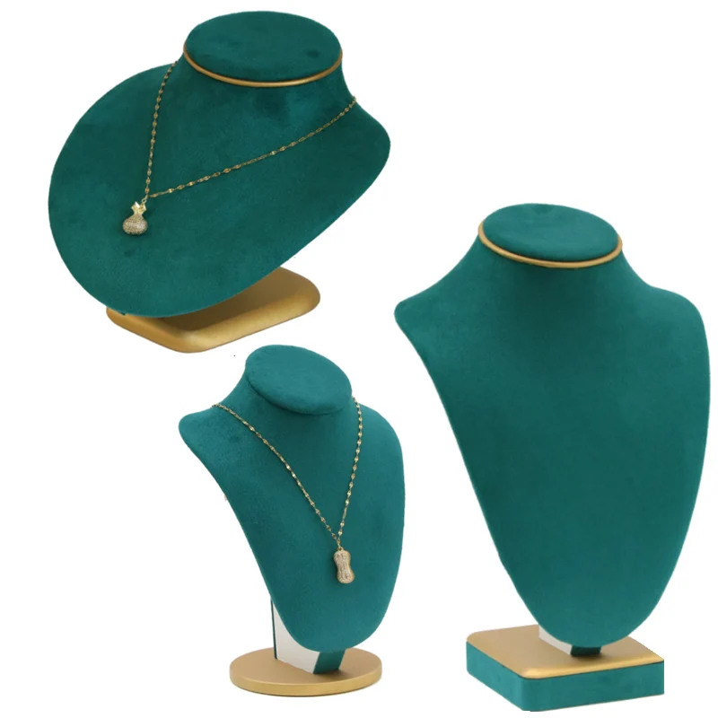 2021 Green Set Necklace Bracelet Ring For Counter Jewellry Dispaly Jewelry Earring Holder Ornament Display Stand Green Microfibe
