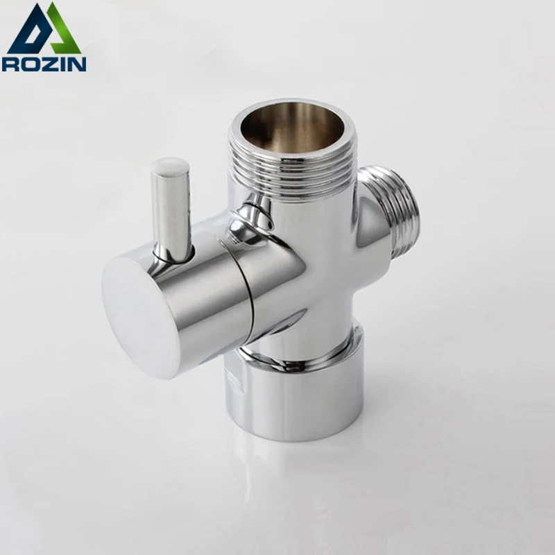 Хромированный T adapter отводной клапан 3 ходовой переключатель клапана для ванной