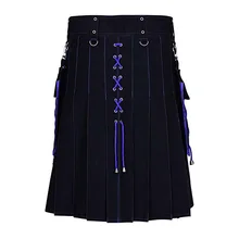 Шнурок унисекс Шотландский Килт ретро одежда плиссированная юбка шорты для косплея юбки с карманами до колена готические юбки для мужчин