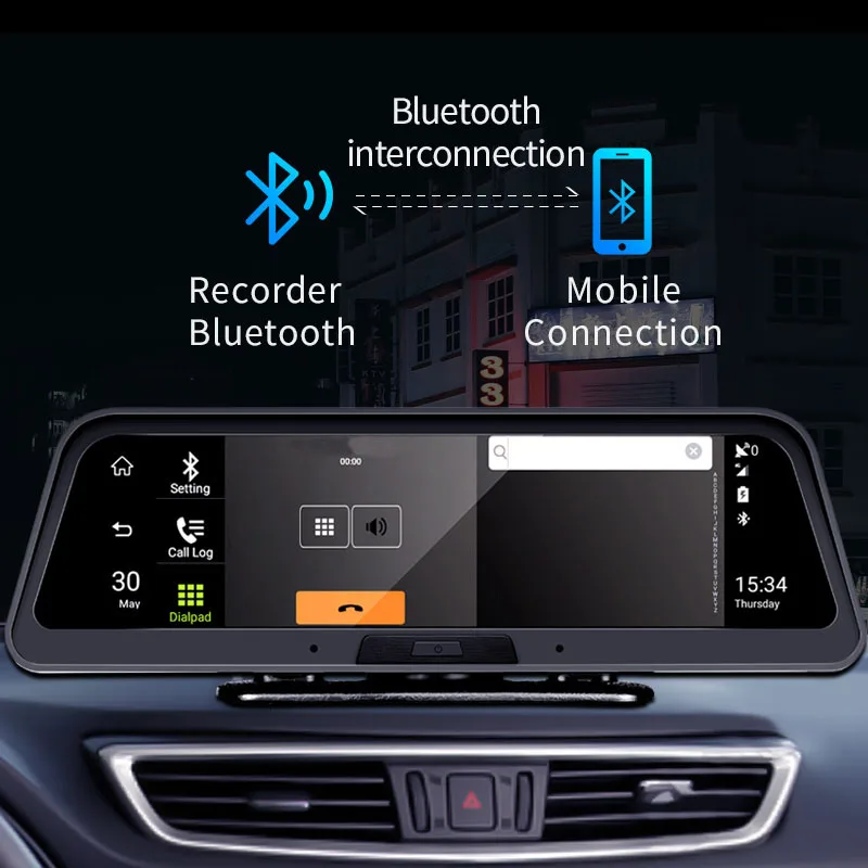 IPS ڵ DVR ī޶, GPS, 4G, ȵ̵ 8.1, , ADAS, FHD, 1080P  ķ,  , ڵ  ڴ, ߰ ð,  , 10 ġ