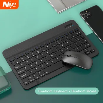 Teclado inalámbrico Bluetooth y ratón con botón silencioso, bonitos teclados para IPad, IOS, portátil, tableta, juego Universal para jugadores de PC