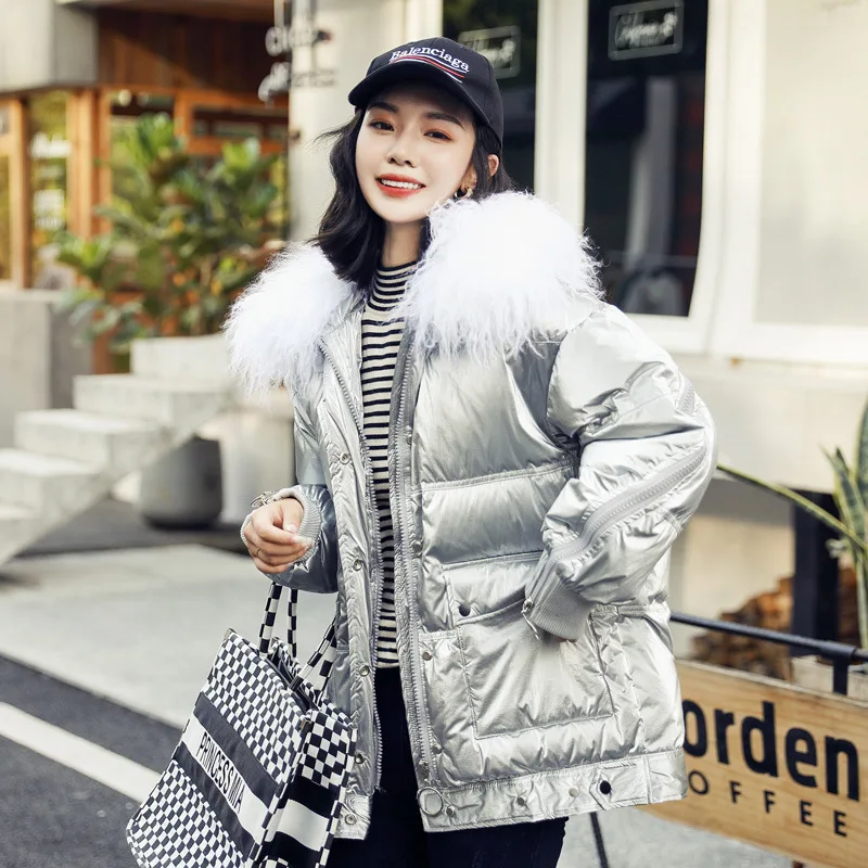 beige TopFurMall) зимние женские парки, пуховики, куртки, Воротник из овечьего меха, женская верхняя одежда, пальто LF9178 - Цвет: beige