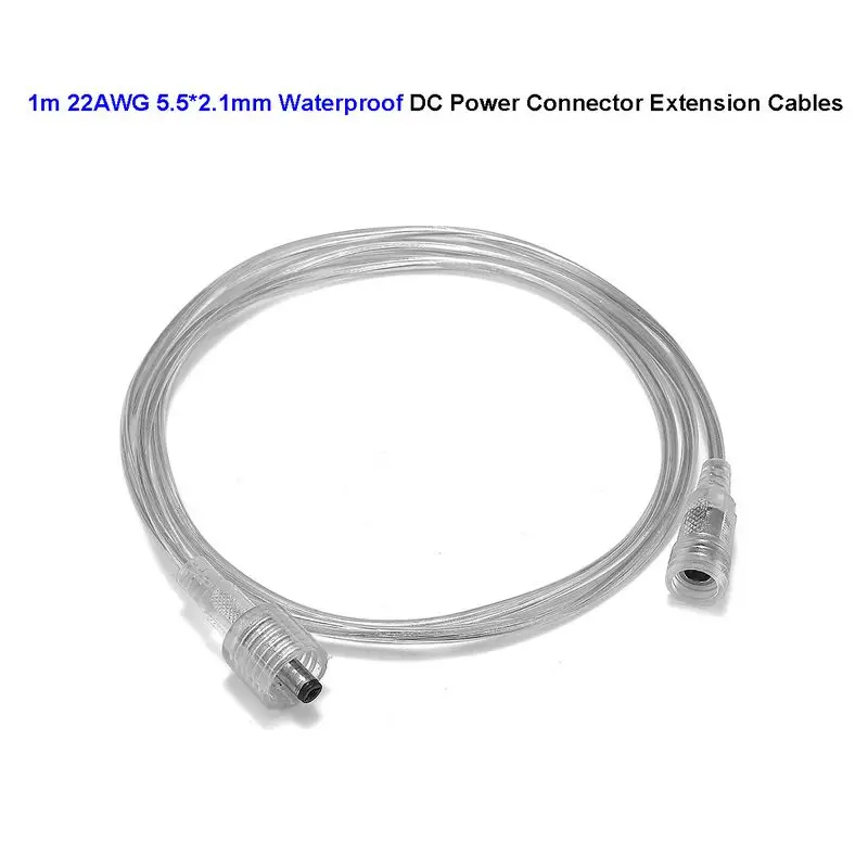1m 5V 12V Водонепроницаемый DC кабель 5 5x2 1 мм 22AWG Jack Разъем Мощность Медный провод для