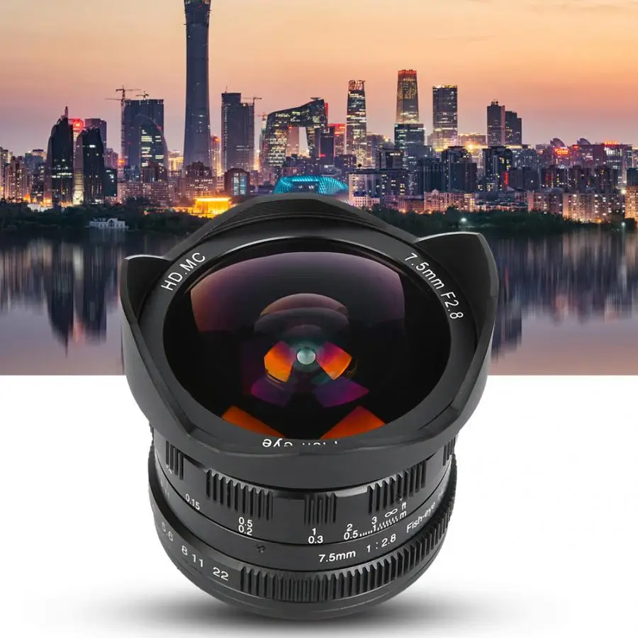 Объектив камеры "рыбий глаз" 7,5 мм F2.8 180 Рыбий глаз M4/3 крепление Супер широкоугольный объектив для DSLR камеры s Камеры len аксессуары