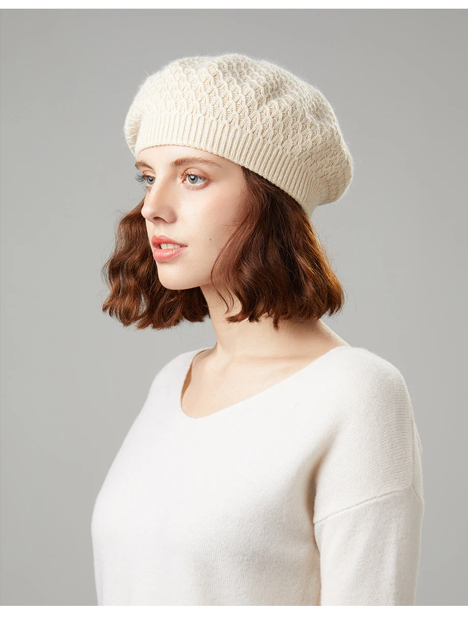Вязаный берет, зимняя женская шапка, берет, хлопок, высокое качество, шерсть, брендовая Новая модная Осенняя шапочка, зимние шапки для женщин, шапки