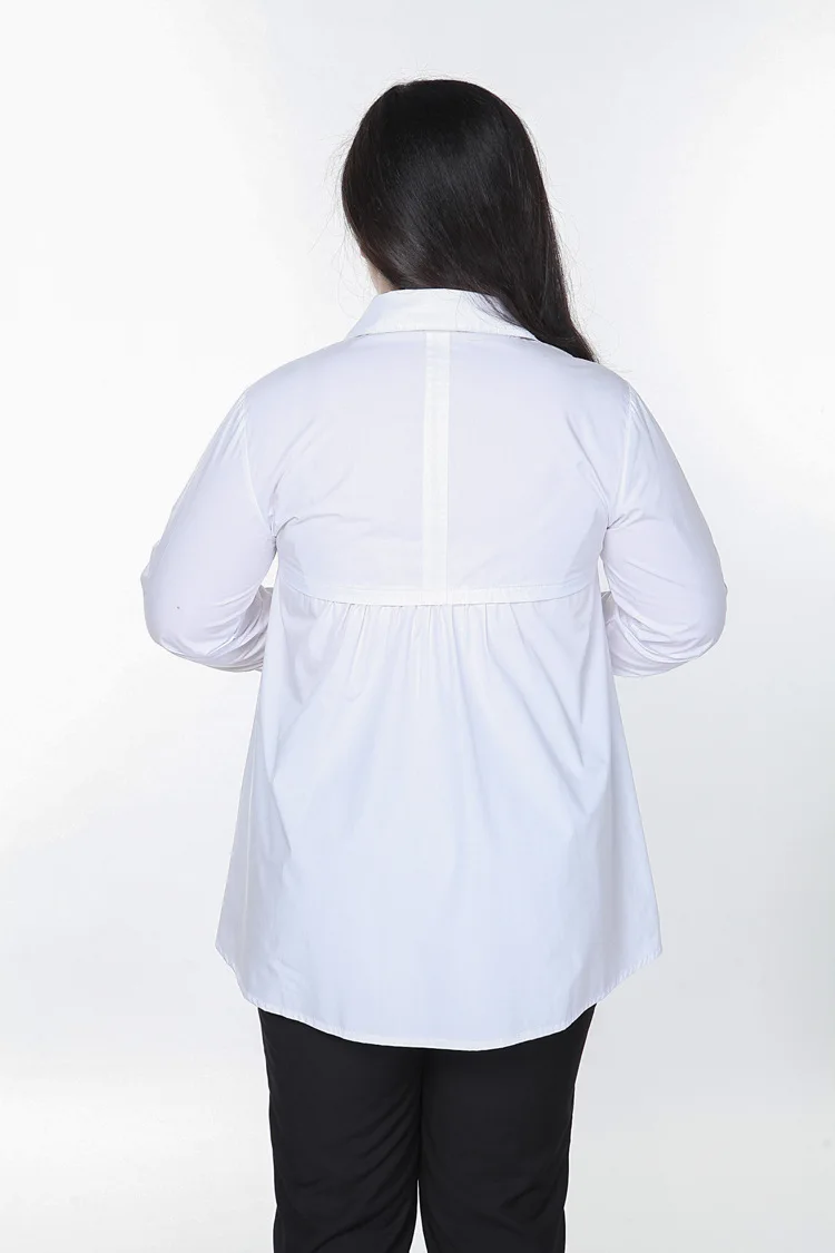 TUHAO, осенне-зимняя Модная рубашка, блузки, топ размера плюс 9XL 8XL 7XL 6XL, Женская хлопковая Повседневная Блузка с длинным рукавом, топ WSFS