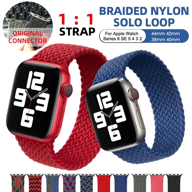 Ремешок нейлоновый Соло для Apple Watch 6 Se оригинальный плетеный браслет IWatch Series 5 4 3 38 40 мм 42 44 мм|Ремешки часов| |