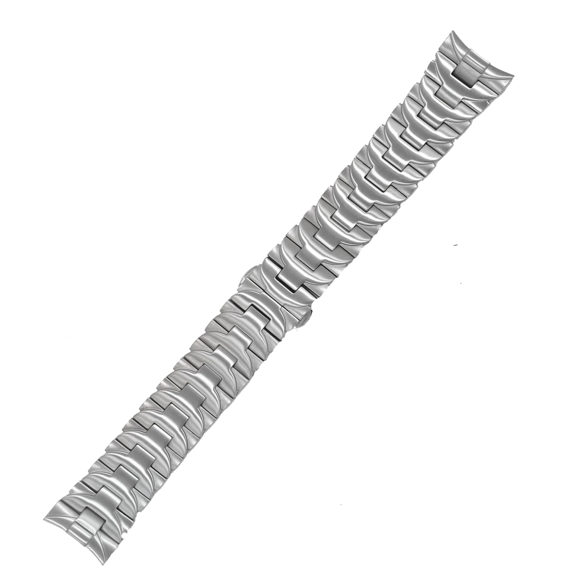 Rolamy 24mm 316L Stainless Steel Watch Band Silver Double Push Clasp For Panerai Luminor Man Style