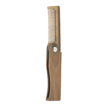

Wooden Folding Beard Comb by Beard Portable Beard Trimming Guide Comb - Handmade Tool Made from