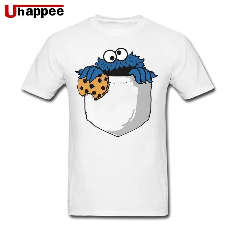 Korean Men Fashion Pocket Cookie T Shirt Novelty Short Sleeve Plus Size T-Shirt | Мужская одежда