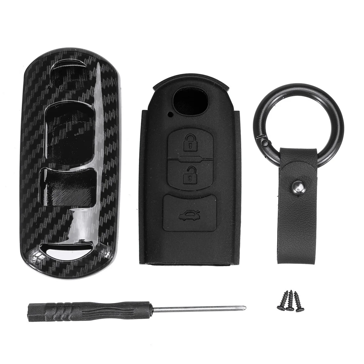 Car 3 Button ABS Carbon Remote Smart Key Case Cover Keychain for Mazda 2 3 5 6 Cx-3 Cx-5 Cx-7 Cx-9 Mx-5 2009-2016 Accessories