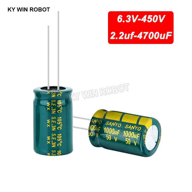 2-100pcs 10V 16V 25V 35V 50V 100V 400V 20% High Frequency Capacitor 100UF 220UF 330UF 470UF 680UF 1000UF 1500UF 2200UF 3300UF