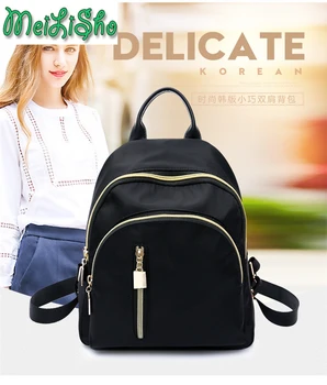 

Solid Small Waterproof Oxford Women Backpack Fashion Black Mini Shoulder Back Bag Preppy Style Backpacks for Teenage Girls