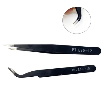 

Curved Straight Tweezer balck Nail Art Acrylic Gel Picking Tool Rhinestones Gem Tool For Eyelash Extension Eyebrow Tweezer