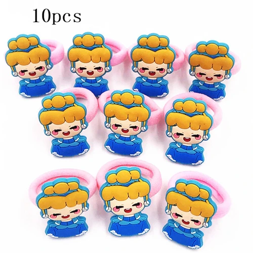 1-10pcs 10 шт., эластичная повязка для волос с изображением Микки и Минни, Русалочки, принцессы, Детские аксессуары для волос, резинка для волос для девочек - Цвет: 1-10pcs