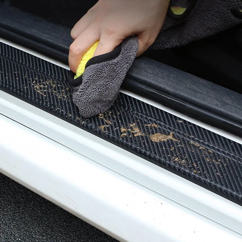 Универсальный автомобиль Стайлинг стикер 4 шт. набор 3D углеродного волокна порога Накладка предохранительные щитки дверные пороги протектор автомобильные аксессуары