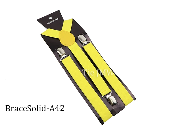 Solid Color Elastic Leather Suspenders Braces Men Women Black Blue Red Adjustable Straps For Wedding Suit Skirt Accessories Gift