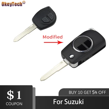 

OkeyTech New 2 Buttons Modified Flip Folding Car Remote Key Case Shell for SUZUKI SWIFT SX4 ALTO VITARA IGNIS JIMNY Splash