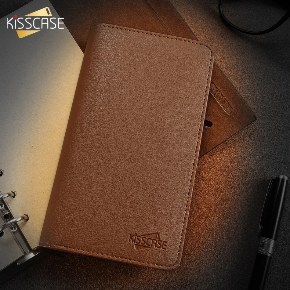 Роскошный прочный кожаный чехол кошелек KISSCASE для телефона iPhone Samsung Huawei Xiaomi Meizu