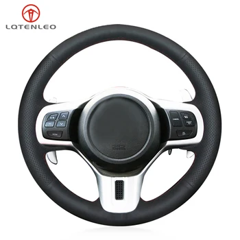 

LQTENLEO Black PU Artificial Leather DIY Hand Sew Car Steering Wheel Cover For Mitsubishi Lancer 10 EVO Evolution